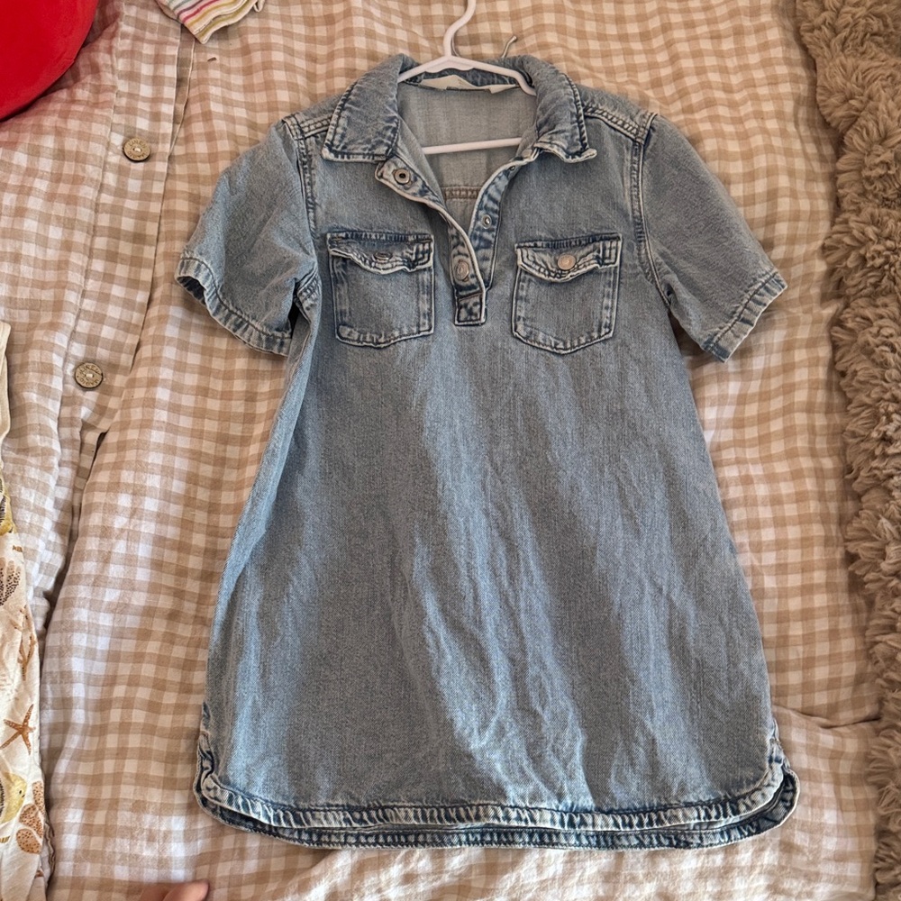Light Wash Denim Polo Dress